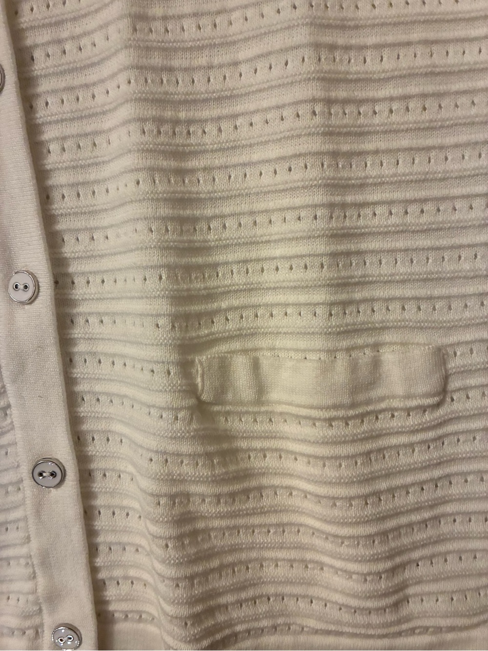 Northern Reflections White Eyelet Button-Front Cardigan - Picture 3 of 7